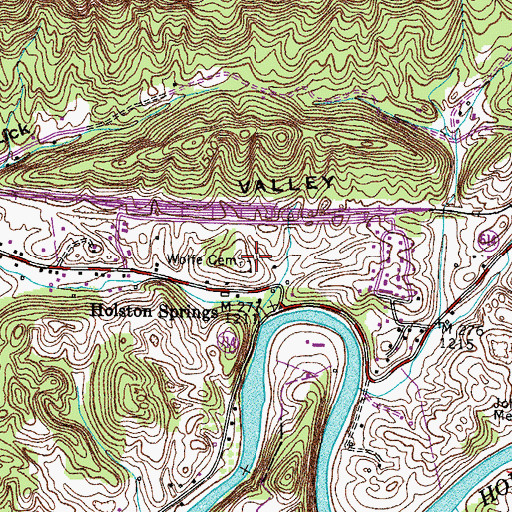 Topographic Map of Wolfe Cemetery, VA
