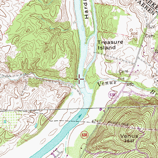 Topographic Map of Wolfe Marsh Run, VA