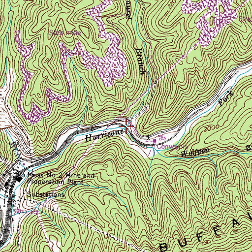 Topographic Map of Wolfpen Branch, VA