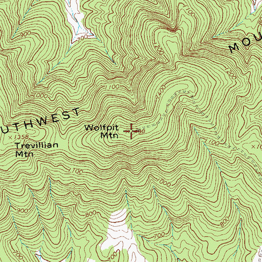 Topographic Map of Wolfpit Mountain, VA