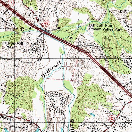 Topographic Map of Wolftrap Creek, VA