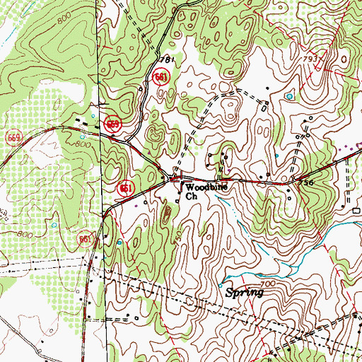 Topographic Map of Woodbine Church, VA