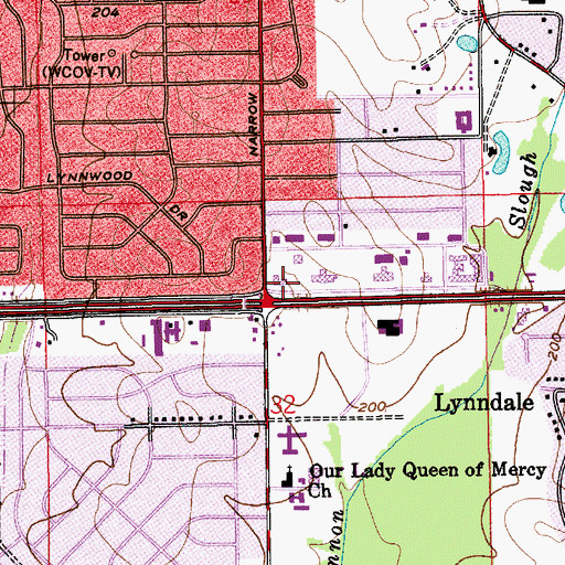 Topographic Map of Baptist State Convention Center, AL