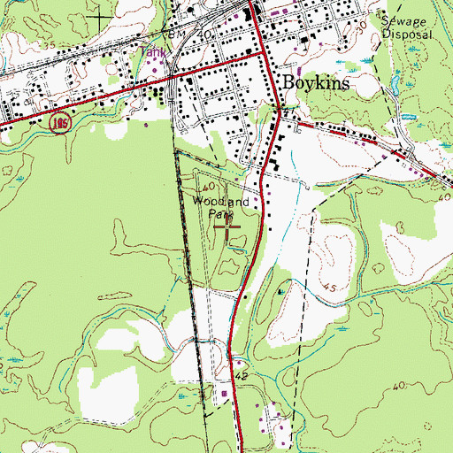 Topographic Map of Woodland Park, VA