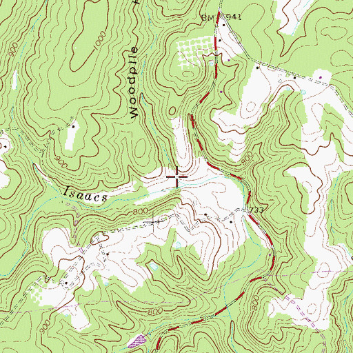 Topographic Map of Woodpile Hollow, VA