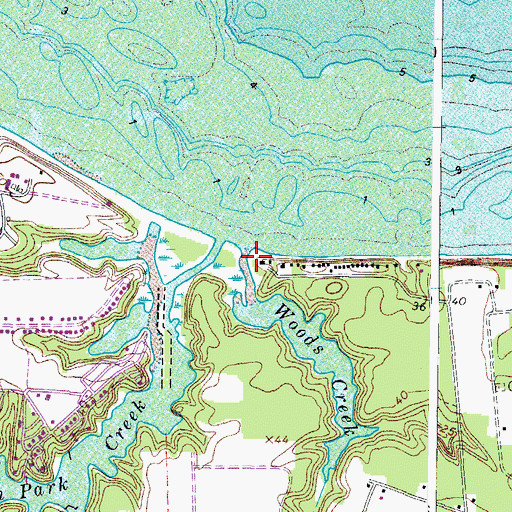 Topographic Map of Woods Creek, VA