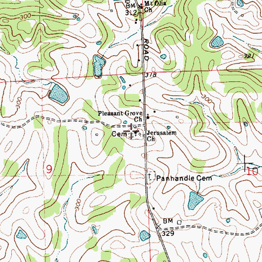 Topographic Map of Barnett Cemetery, AL