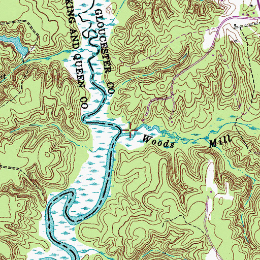 Topographic Map of Woods Mill Swamp, VA