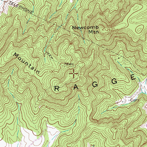 Topographic Map of Woodson Mountain, VA