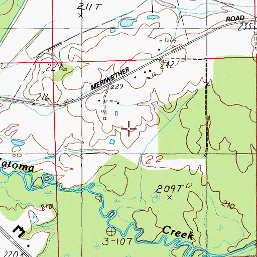 Topographic Map of Bates (historical), AL