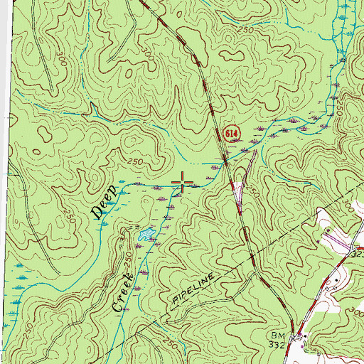Topographic Map of Woody Creek, VA