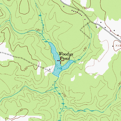 Topographic Map of Woodys Pond, VA