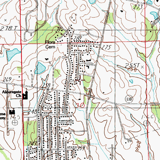 Topographic Map of Bell Meadows, AL