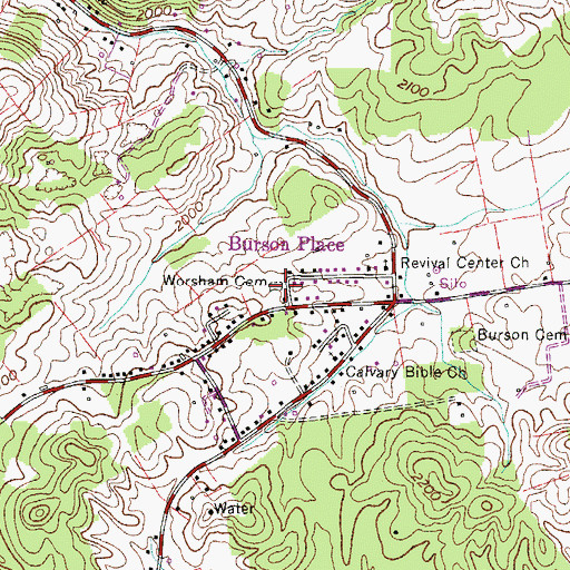 Topographic Map of Worsham Cemetery, VA