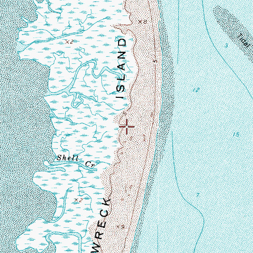 Topographic Map of Wreck Island, VA