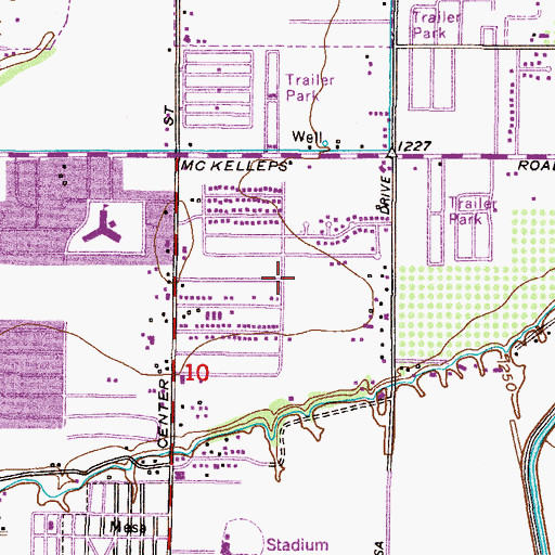 Topographic Map of Mesa Meadows Subdivision Mini Park, AZ