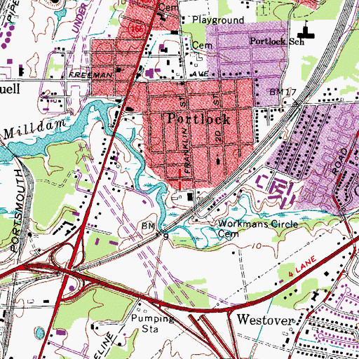 Topographic Map of Chesapeake Airport (historical), VA