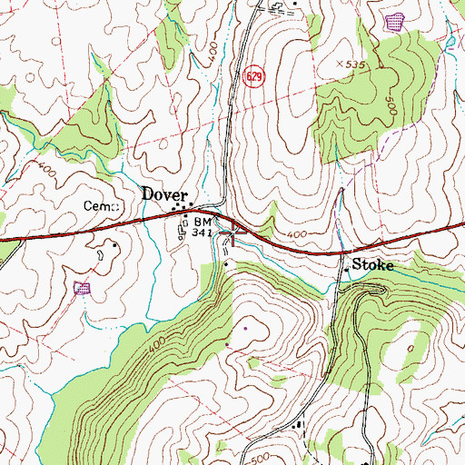 Topographic Map of Cobb Run, VA