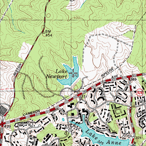 Topographic Map of Lake Newport, VA