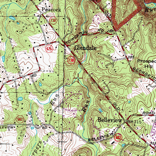 Topographic Map of Sharpers Run, VA