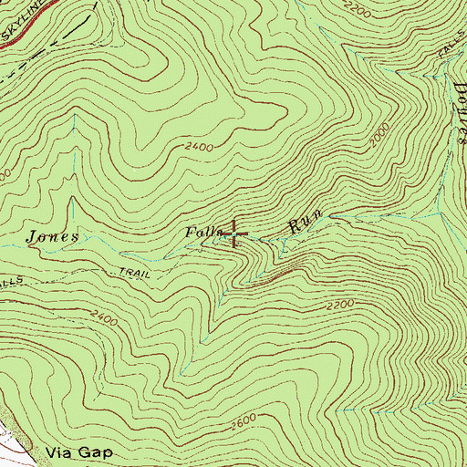 Topographic Map of Jones Run Falls, VA