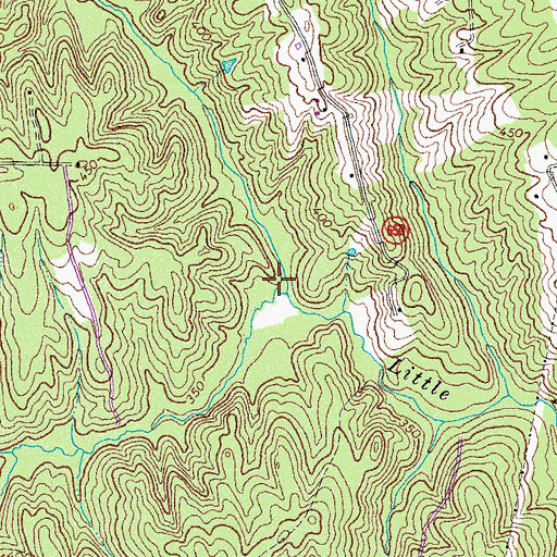Topographic Map of Mallorys Creek, VA