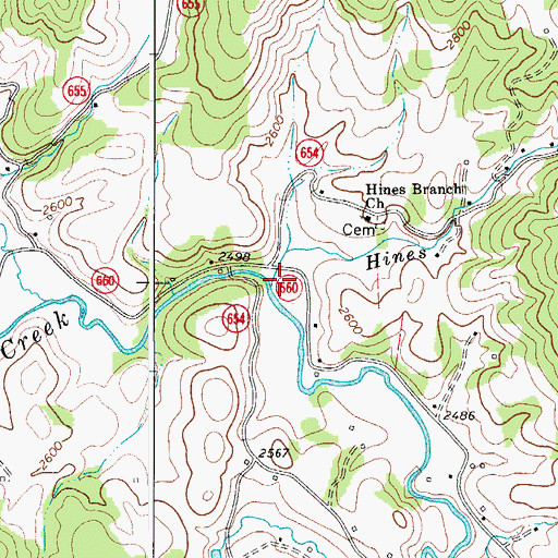 Topographic Map of Catrons Mill, VA