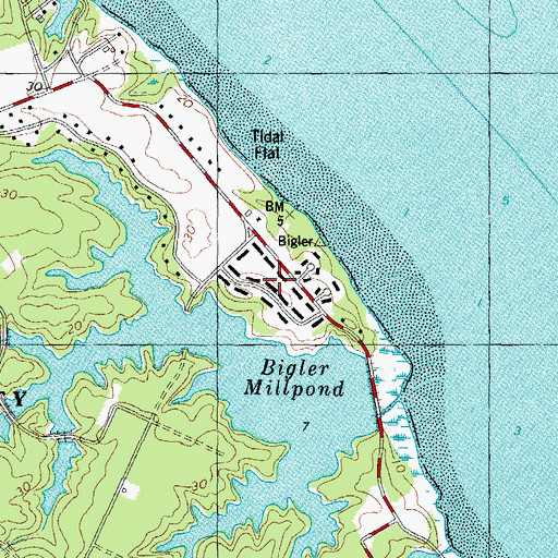 Topographic Map of Bigler Mill, VA