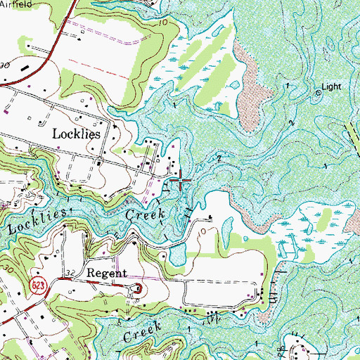 Topographic Map of Locklies Creek, VA