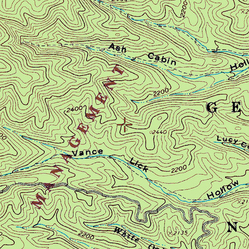 Topographic Map of Gathright Wildlife Management Area, VA