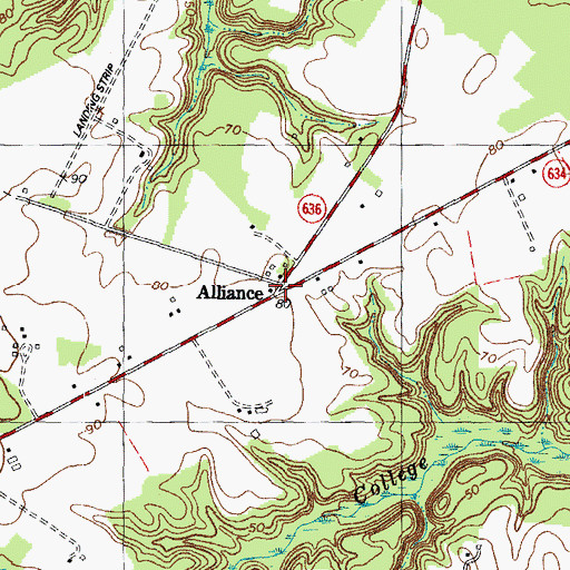 Topographic Map of Alliance, VA