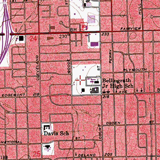 Topographic Map of Bellingrath Park, AL