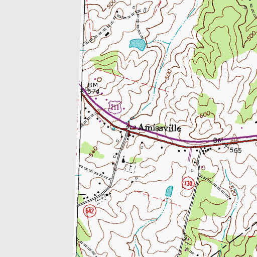 Topographic Map of Amissville, VA