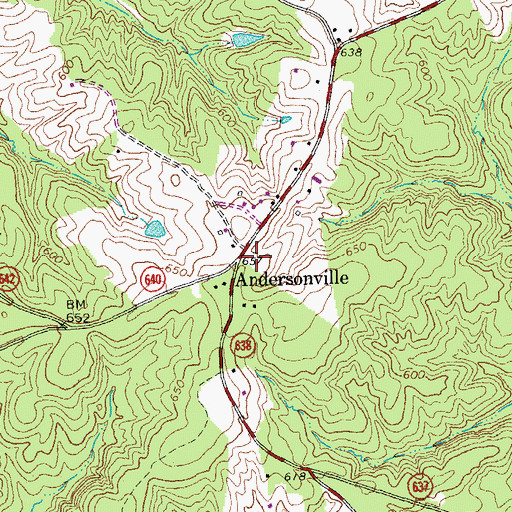 Topographic Map of Andersonville, VA