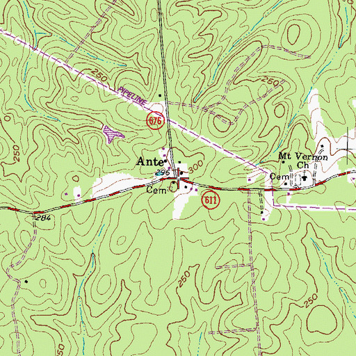 Topographic Map of Ante, VA