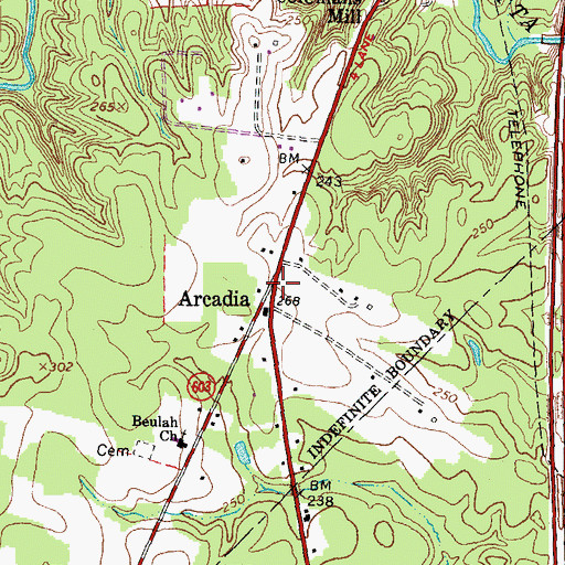 Topographic Map of Arcadia, VA
