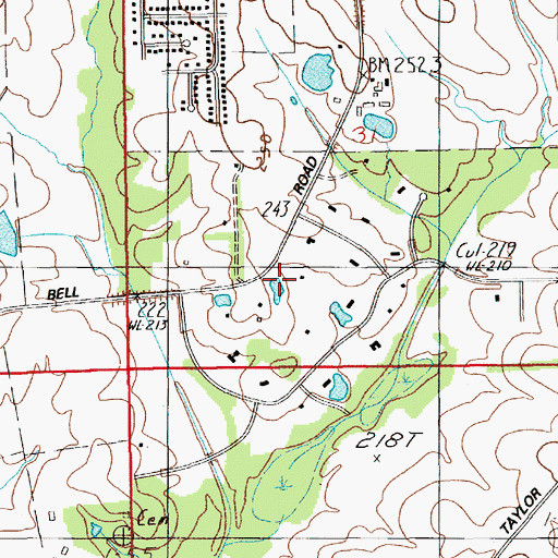 Topographic Map of Bellwood Estates, AL