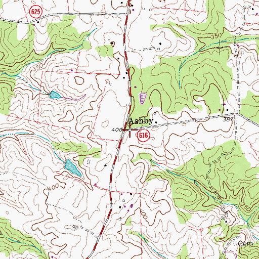 Topographic Map of Ashby, VA