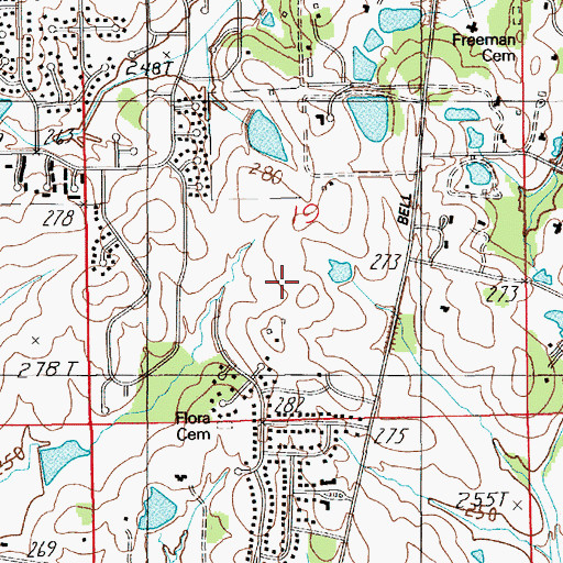 Topographic Map of Bellwood Plantation, AL