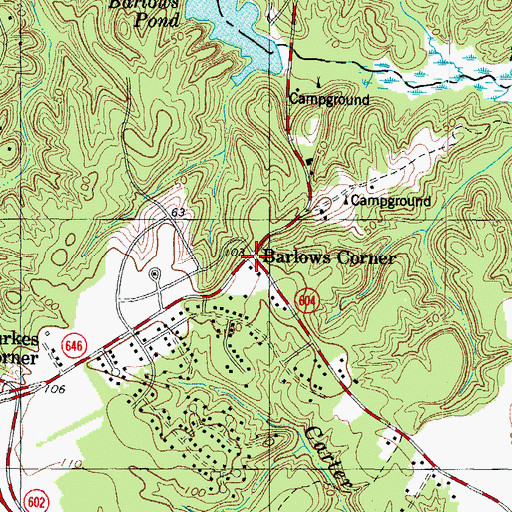 Topographic Map of Barlows Corner, VA