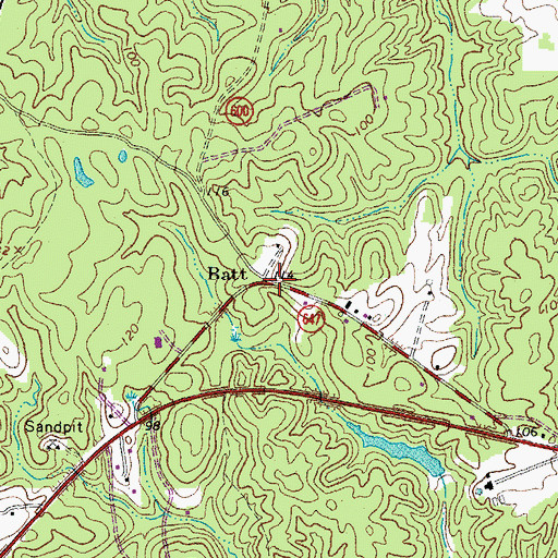 Topographic Map of Batt, VA
