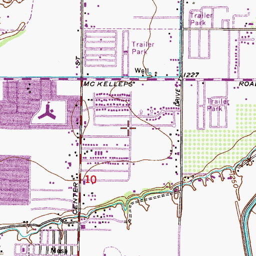 Topographic Map of Mesa Meadows Subdivision Water Retention Basin, AZ