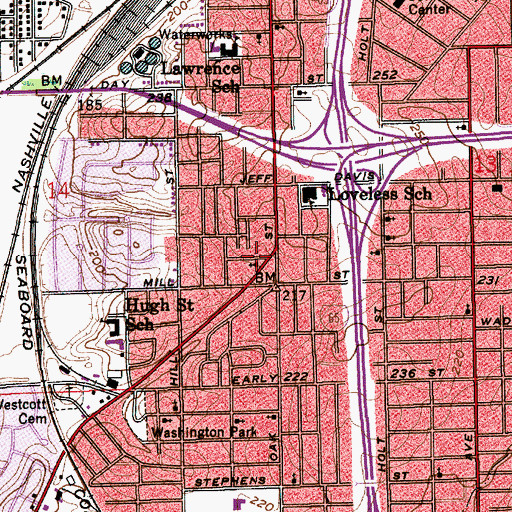 Topographic Map of Bethel Baptist Church, AL