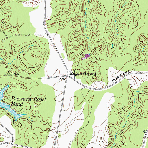 Topographic Map of Baylortown, VA