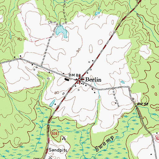 Topographic Map of Berlin, VA