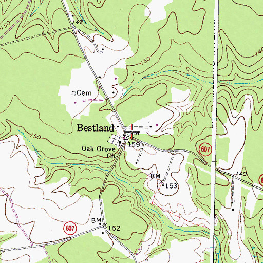 Topographic Map of Bestland, VA