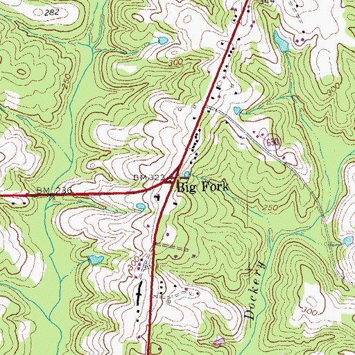 Topographic Map of Big Fork, VA