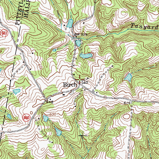 Topographic Map of Birch, VA