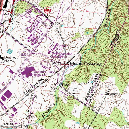 Topographic Map of Bloom Crossing, VA