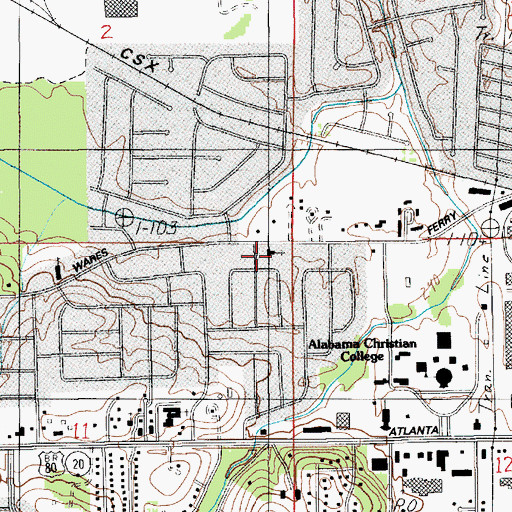 Topographic Map of Bible Methodist Church, AL